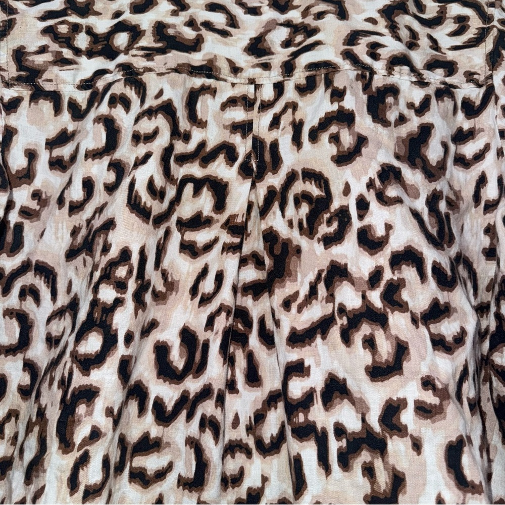 Ruby Rd. Animal Print Linen Blouse 1X - Picture 4 of 9